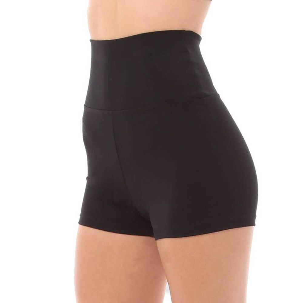 Body Wrappers High waist Black dance gymnastic cheer volleyball booty shorts 6/7